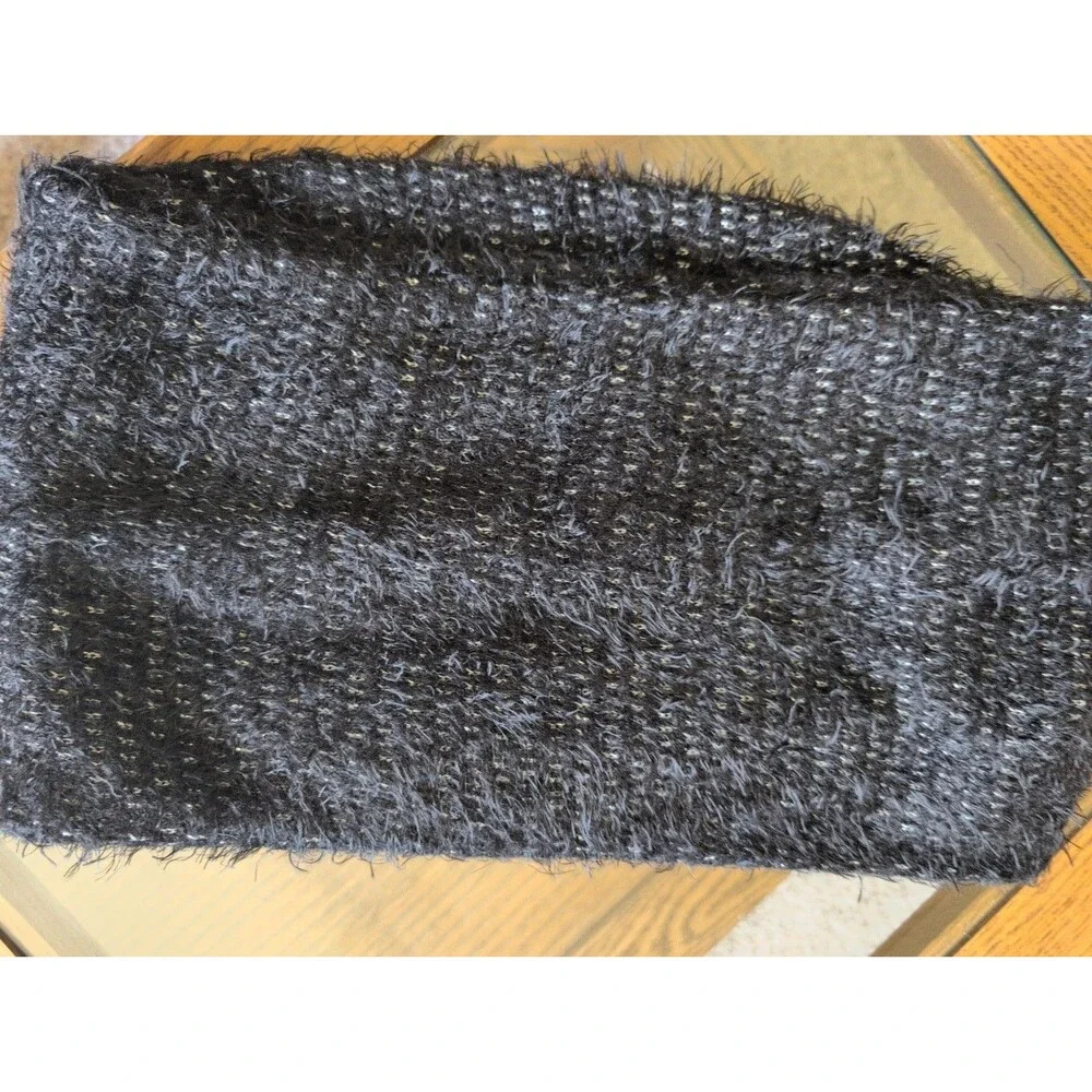 Apt. 9 Black & Metallic Silver Eyelash Infinity Loop Scarf
